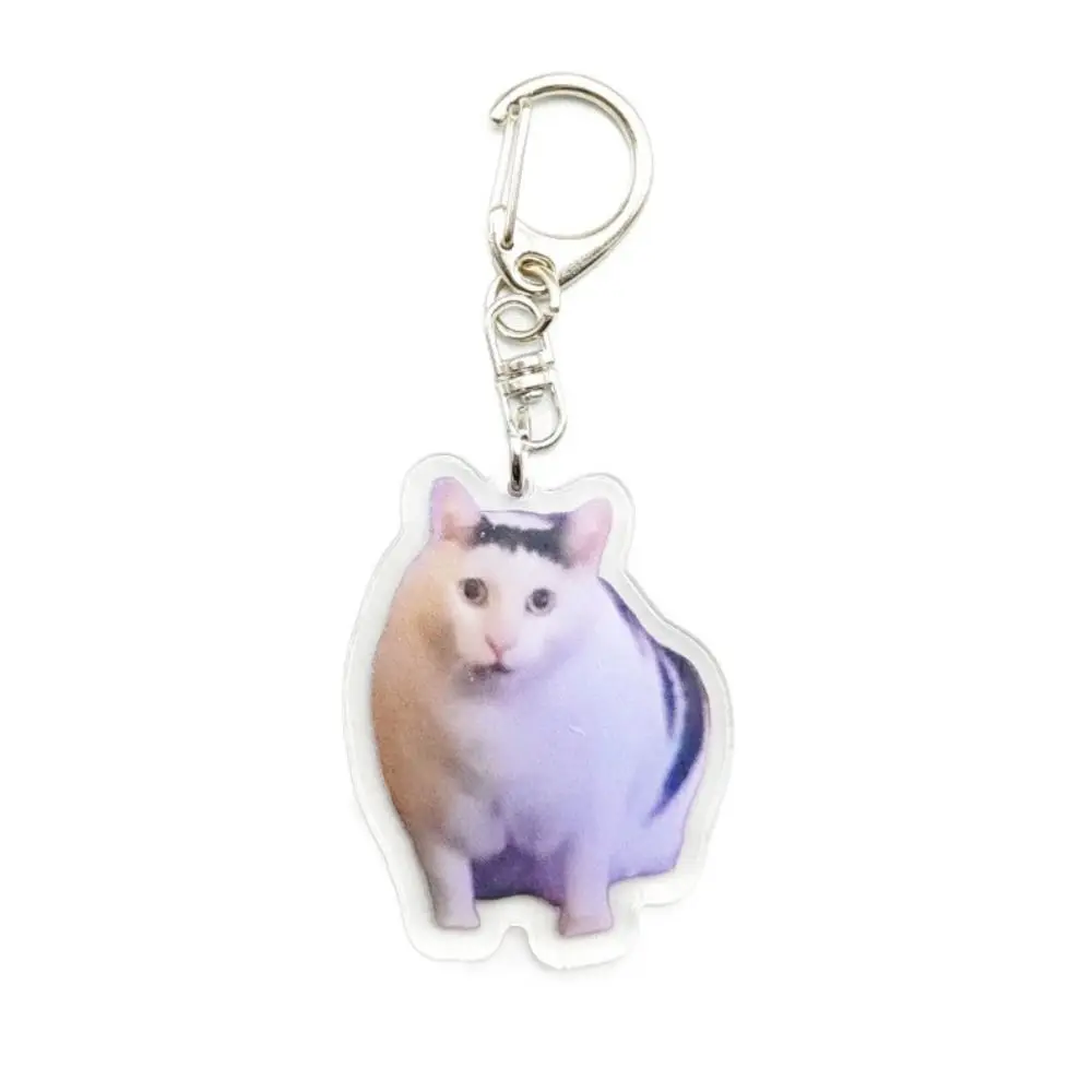 Rambling Goat Huh Cat Meme Keychain Confused Cat Memes Cat Screaming With Paws On Its Head Cute Gift For Friend Woman's Keychain