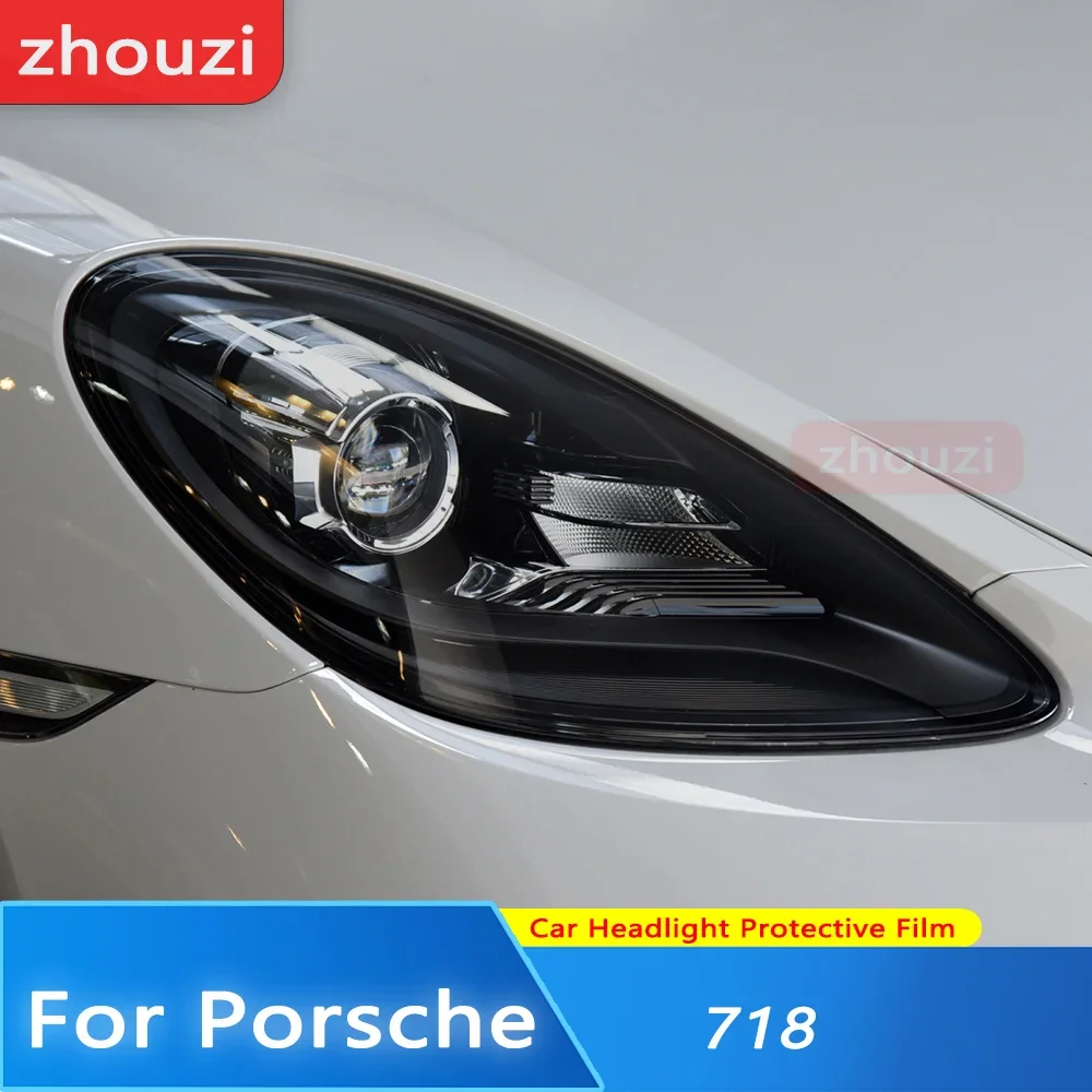 

For Porsche 718 Boxster Cayman 2016-On 2020 Car Lamp Film Headlight Tint Black Protective Film Taillight Transparent TPU Sticker
