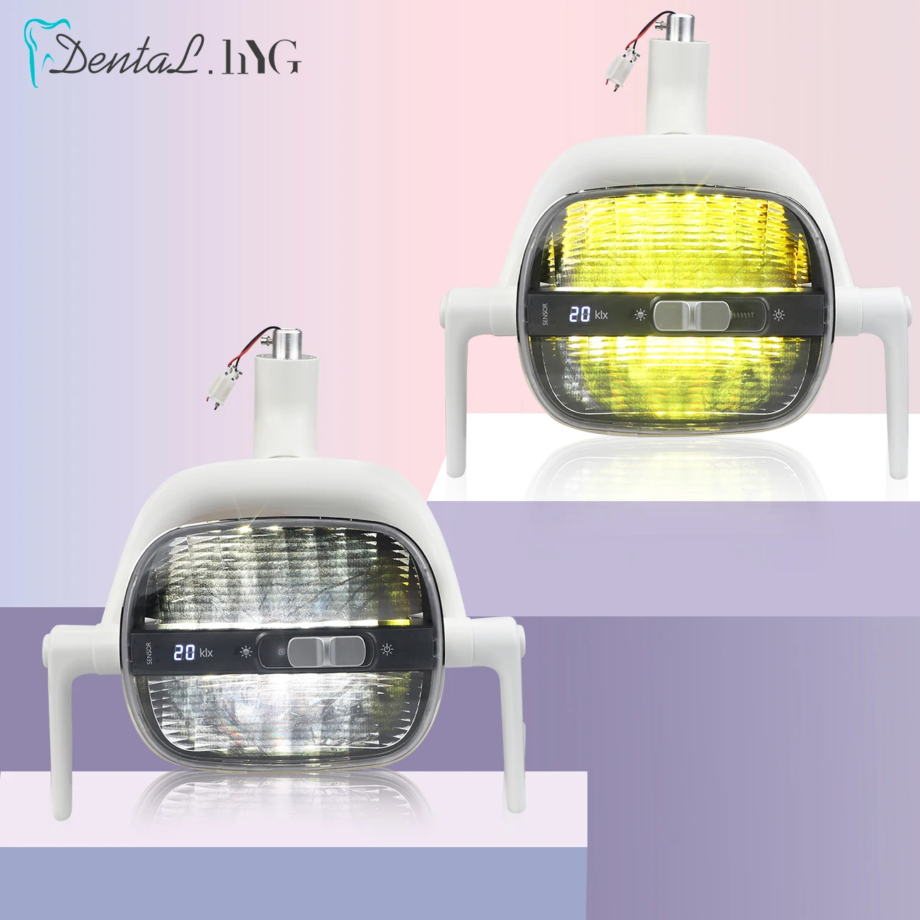 Dental Chair Reflector Shadowless Operating Light Dental Mouth Reflector Lamp Intraoral LED Light White/Yellow Color Light