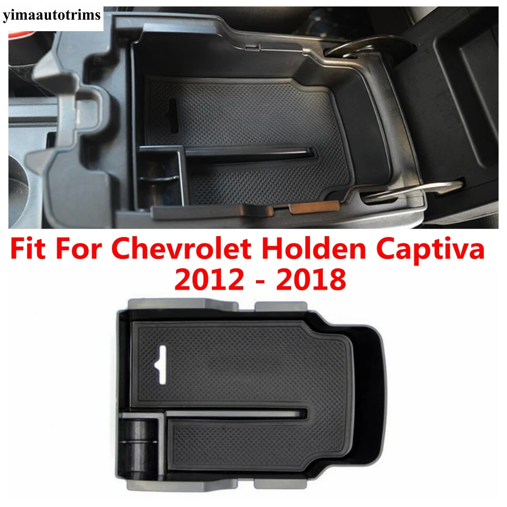 

Center Console Organizer Armrest Storage Box Container Cover Black Plastic Accessories For Chevrolet Holden Captiva 2012 - 2018