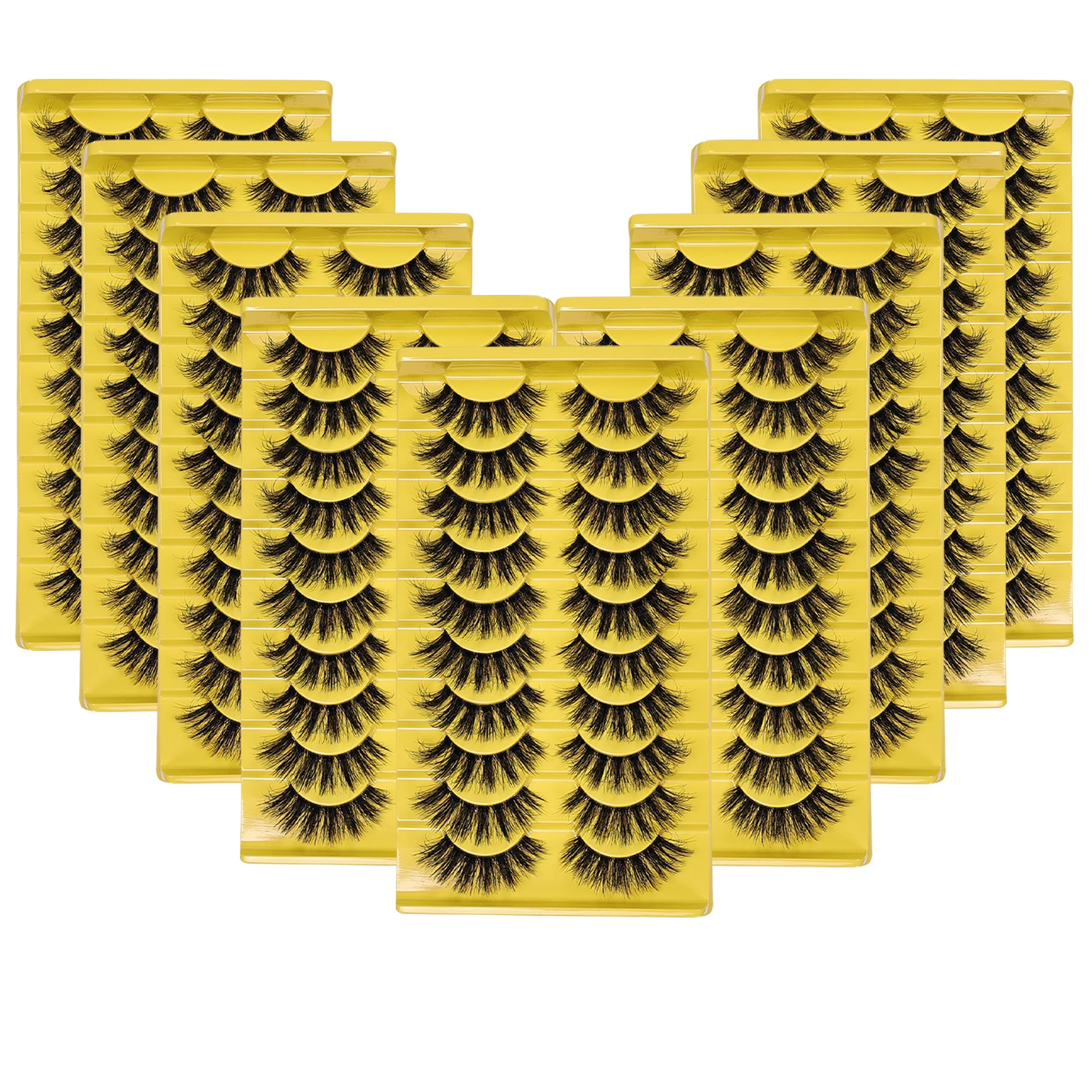 

90Pairs/9Pack Fluffy Fake Lashes Wispy False Eyelashes Thick Volume Fake Lashes Curly Fake Eyelashes