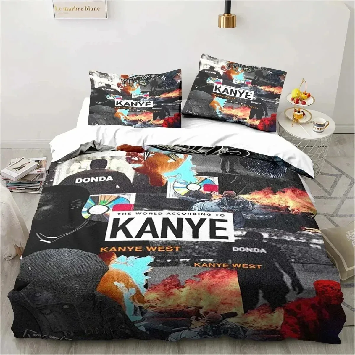 

3D Print Kanye West Rapper Art Cartoon Bedding Set Bedroom Soft Modern Bedspreads Comefortable Duvet Cover Quilt Pillowcase