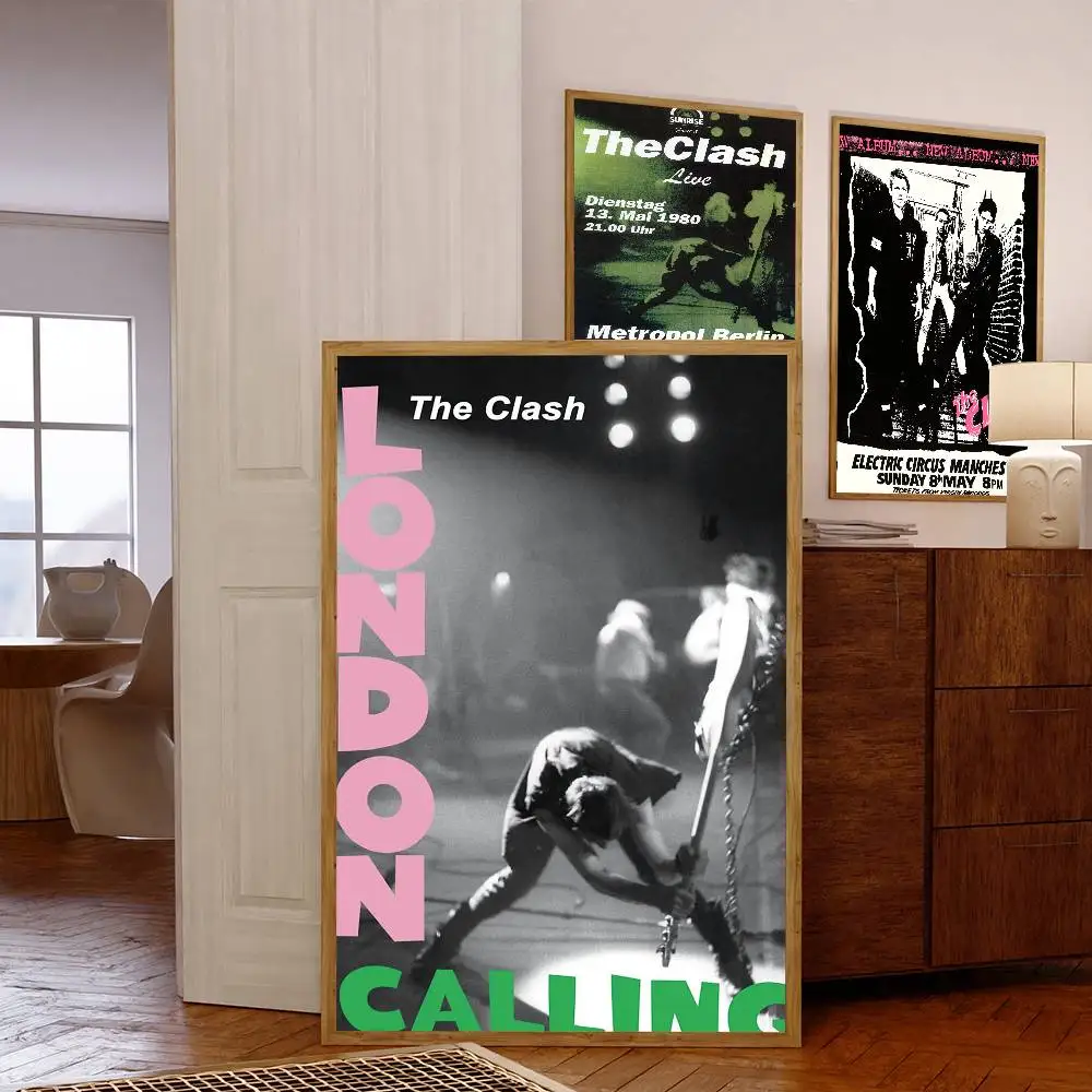 كلاش ذا باند ورق أبيض ملصق يتوهم الجدار ملصق لغرفة المعيشة زخارف للحانات ديكور ملصقات جدار الفن #3