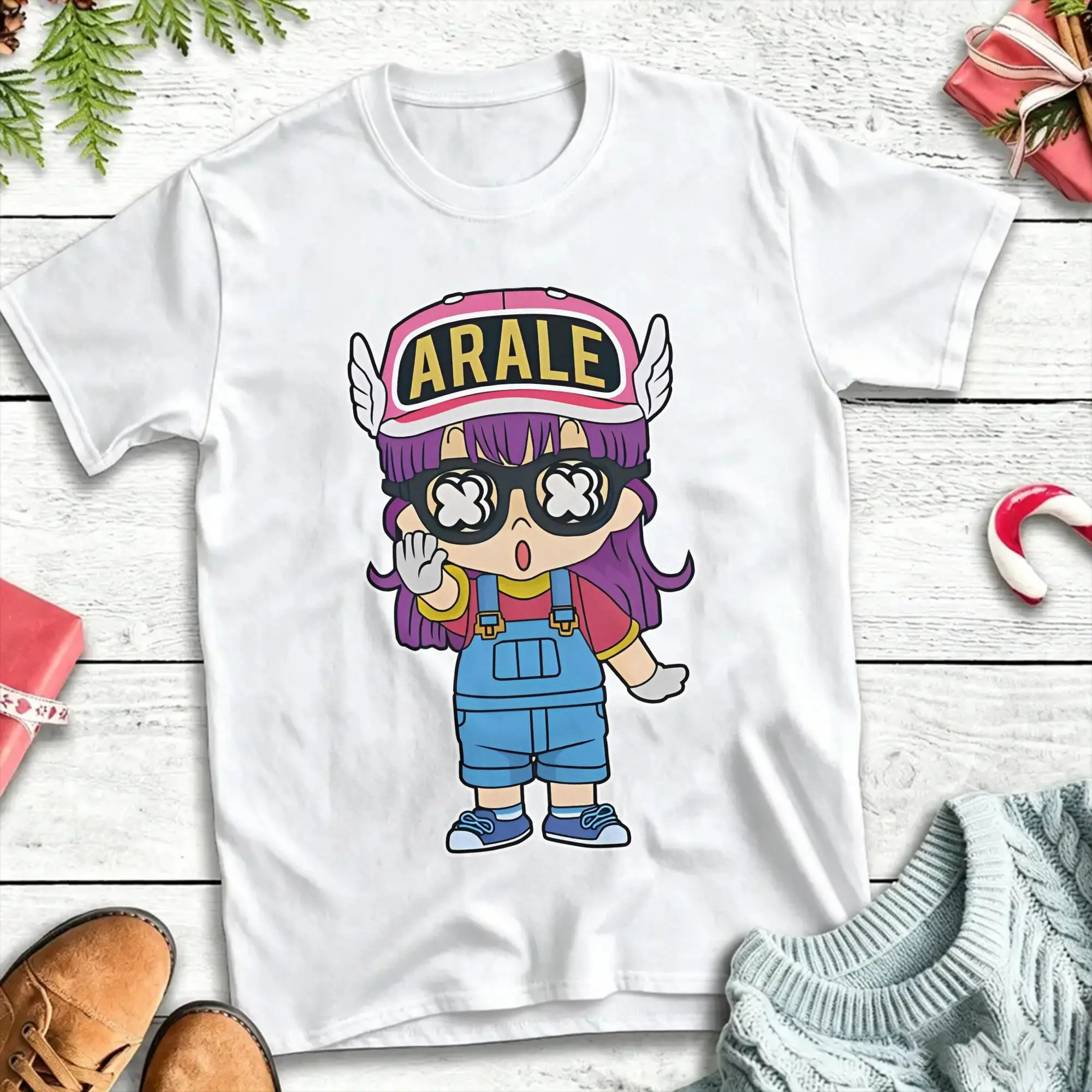 Adorable Kawaii Arale Funny Fitted T-Shirt Men Women Dr. Slump Cotton Tee Shirt O Neck Short Sleeve T Shirts Big Size Clothes