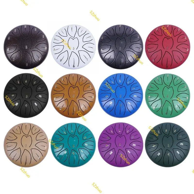 

11 Note Steel Tongue Drum Small Healing Drum Portable Handpans Drum Percussions Instrument for Meditations, Yoga