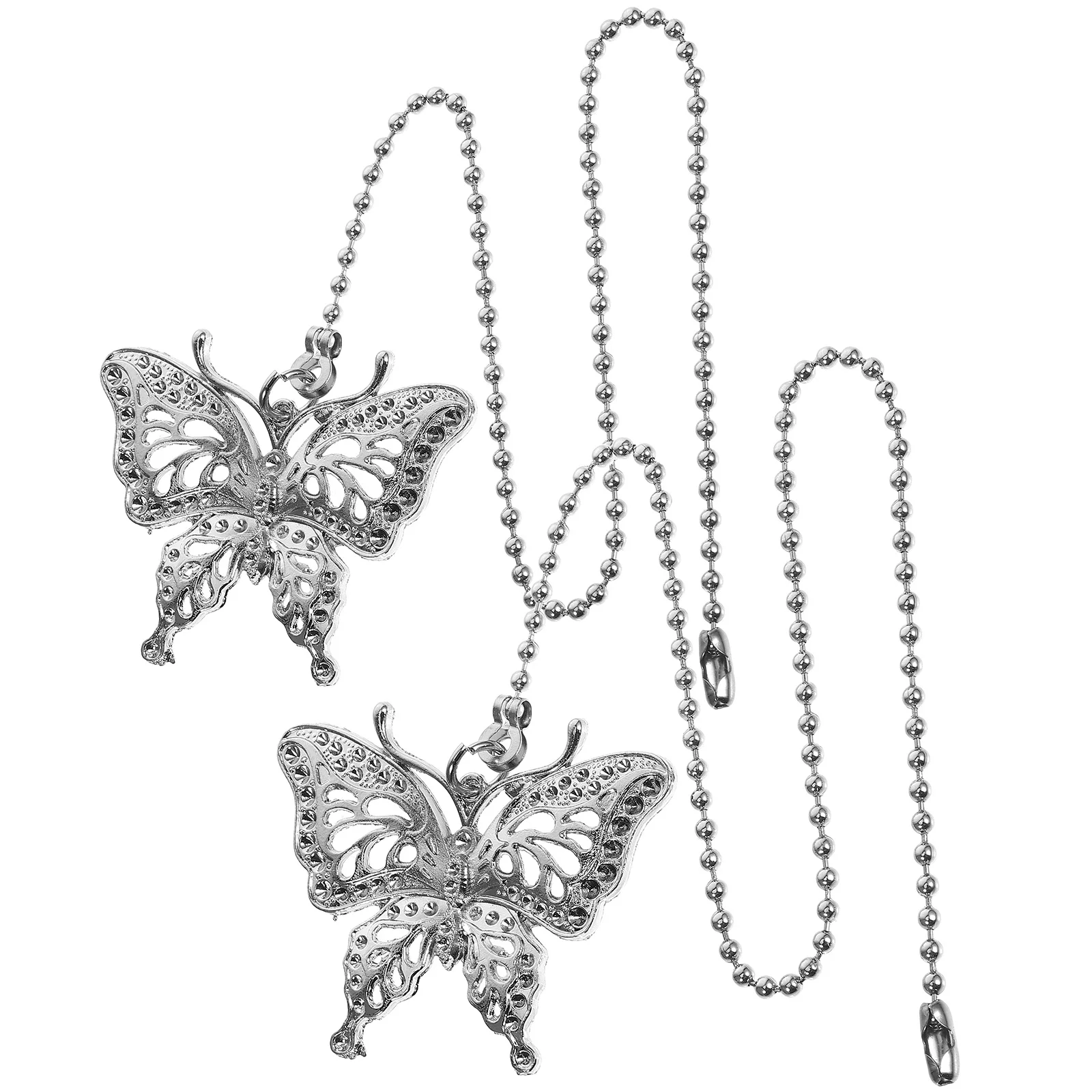 

2Pcs Ceiling Fan Pull Chain Extender Decorative Butterfly Pendant Replacement Light Pulling Chain for Lamp Lighting Accessories