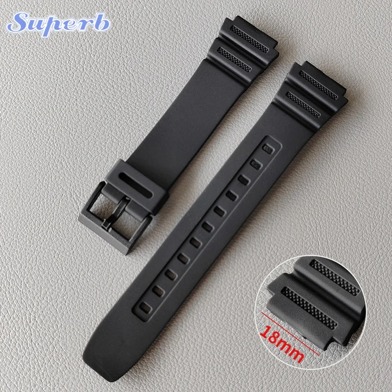 18mm Resin Watch Band for Casio AE1200/1300/A158/W/A168 /F-91W/F105/F108 Sport Watch Band Replacement Men Bracelet