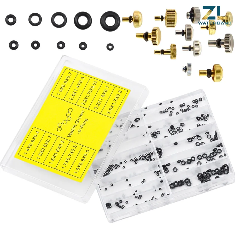 1 Conjunto Novo de Mini Arruelas de Borracha O-Ring para Coroas de Relógio, Vedantes Impermeáveis para Relógios, Ferramentas de Reparo de Relógios