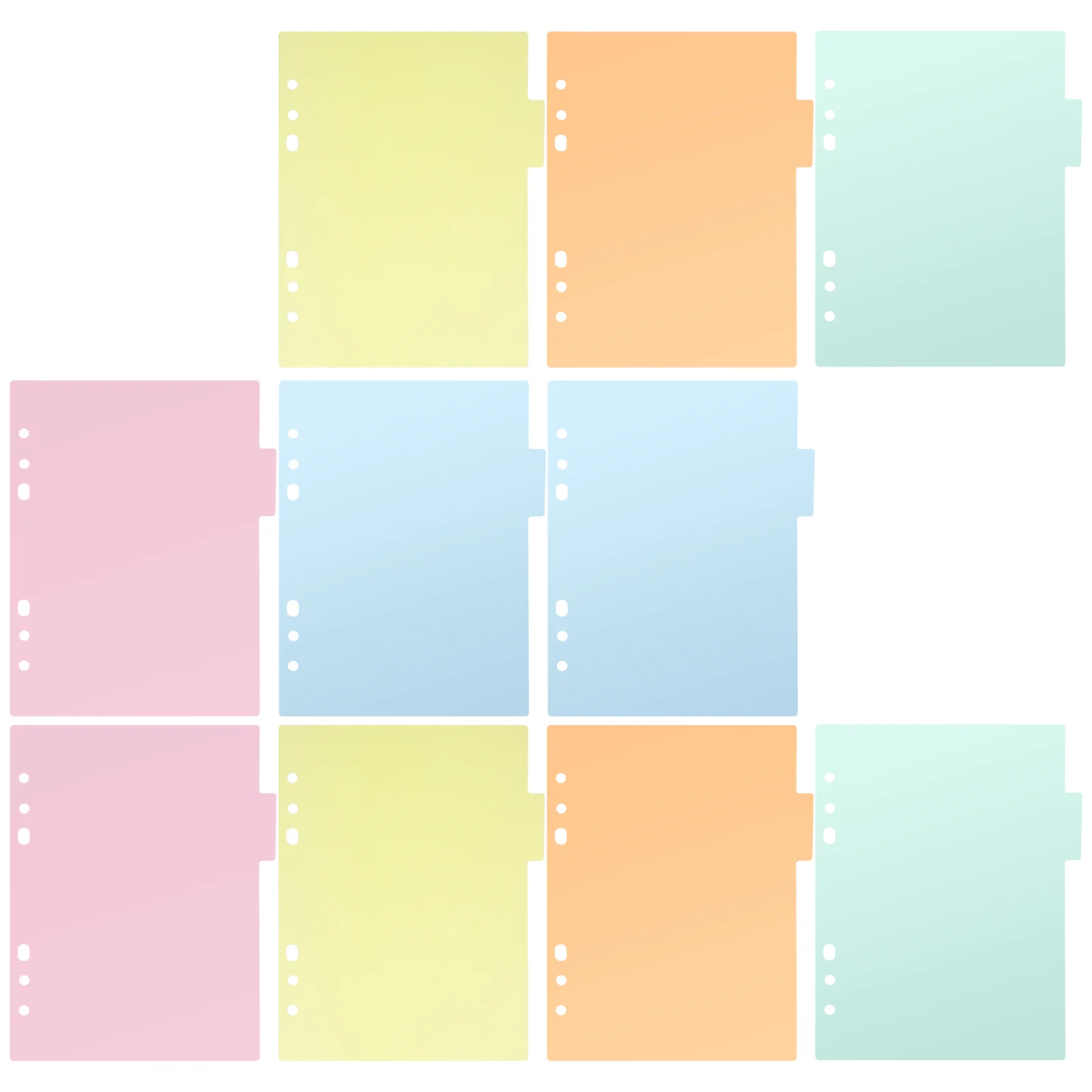 2 Pcs Index Page Divider Plastic Colorful Classification Page Tab for Notebook Memo (A5) tab cards index for notebook