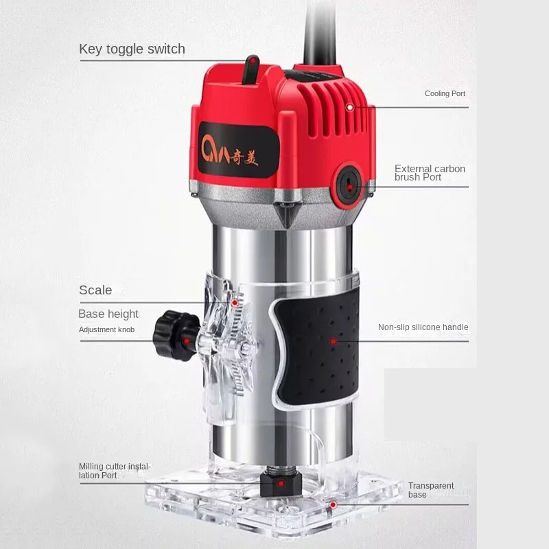 860w 35000rpm máquina roteador de madeira carpintaria aparador elétrico 1/4 Polegada escultura em madeira fresagem ferramentas corte carpinteiro ferramentas elétricas