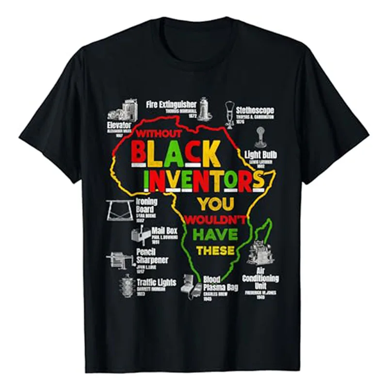 

Black Inventors Black History Month African Mens Womens Kids T-Shirt Juneteenth Dashiki Educated I Am Black Clothes Saying Tee