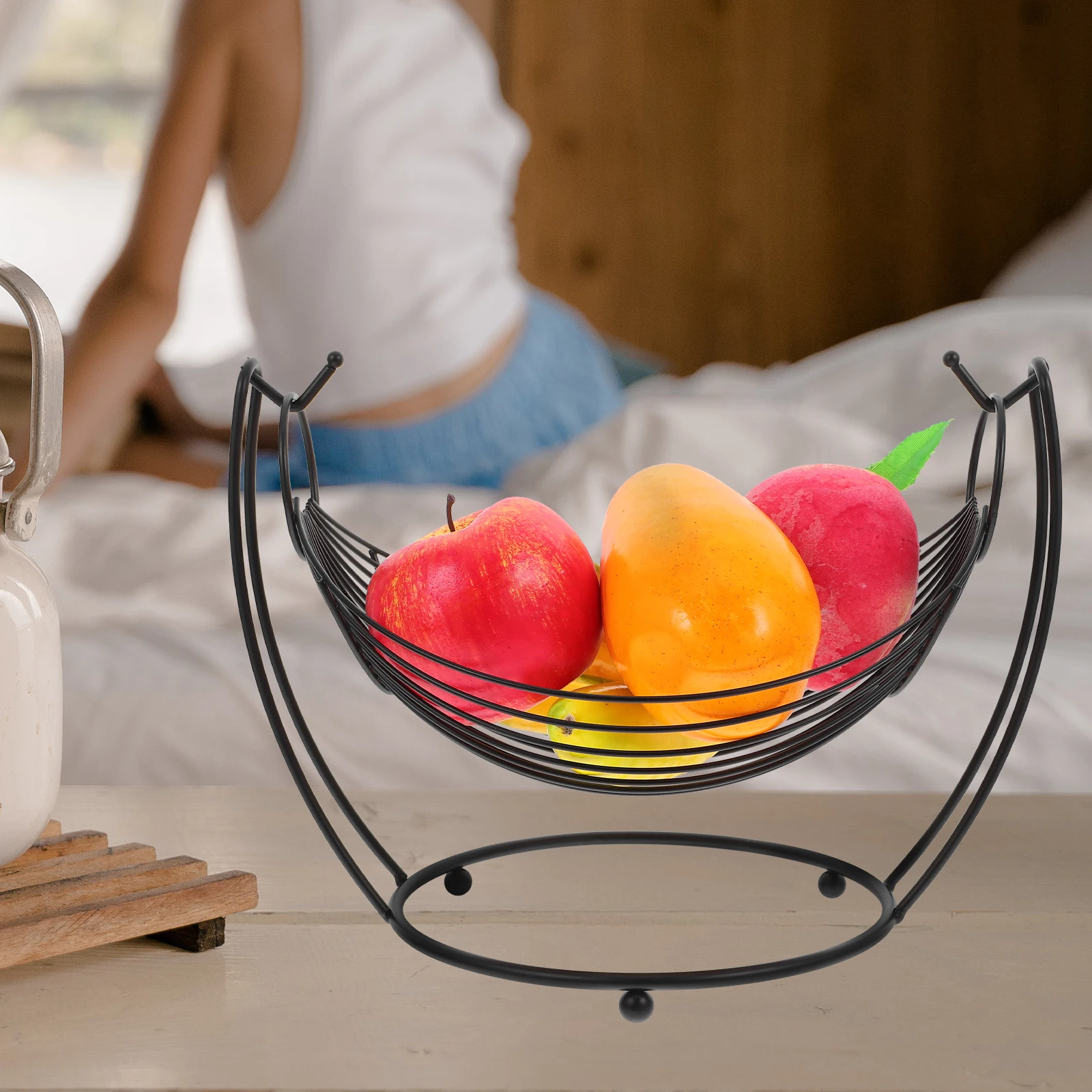 

Creative Metal Storage Container Hollow Wire Snack Vegetable Organizer Desktop Holder Kitchen Countertop Reusable Fruit Storage