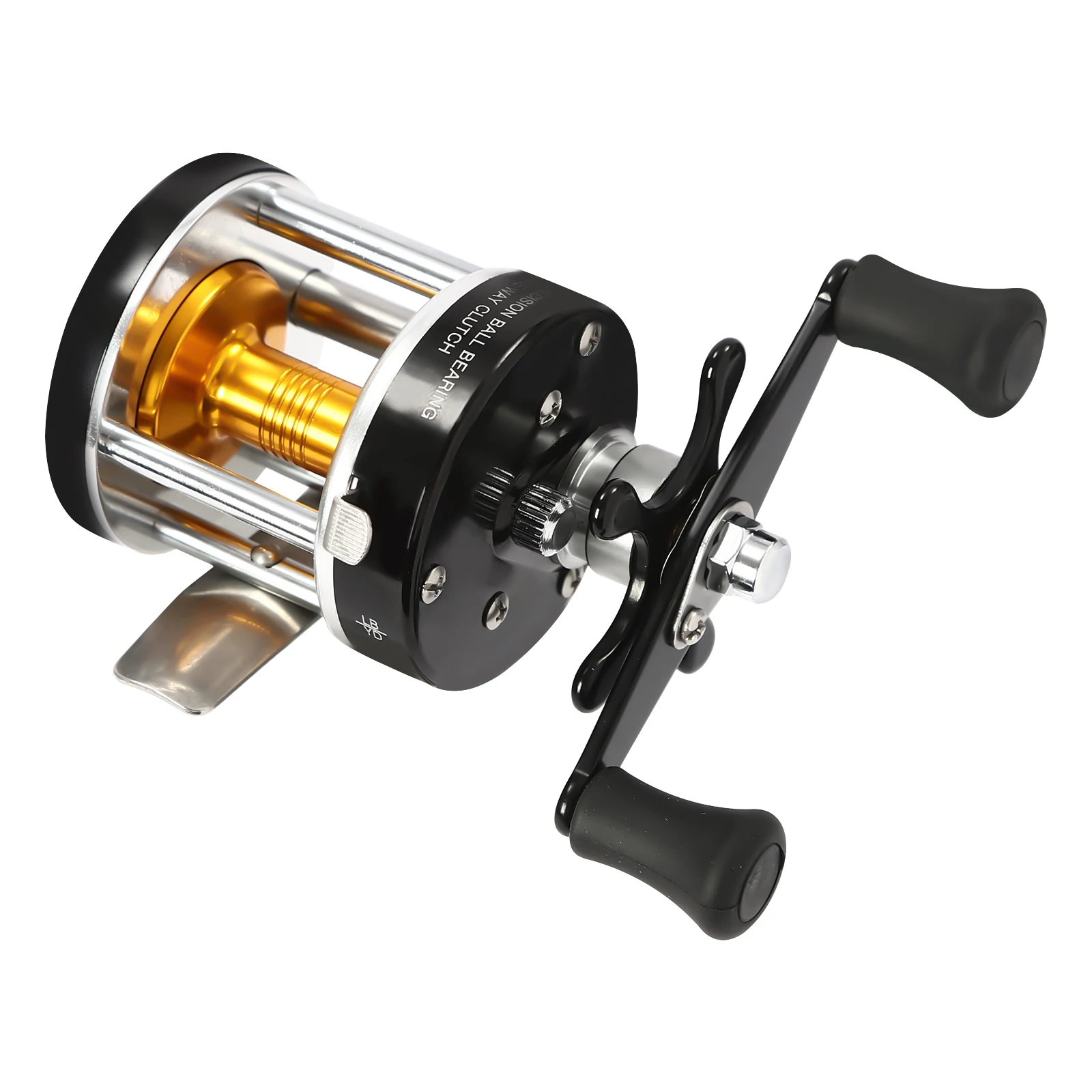 Conventional Reel Round Baitcasting Reel for Catfish Baitcasting Fishing Reel Black