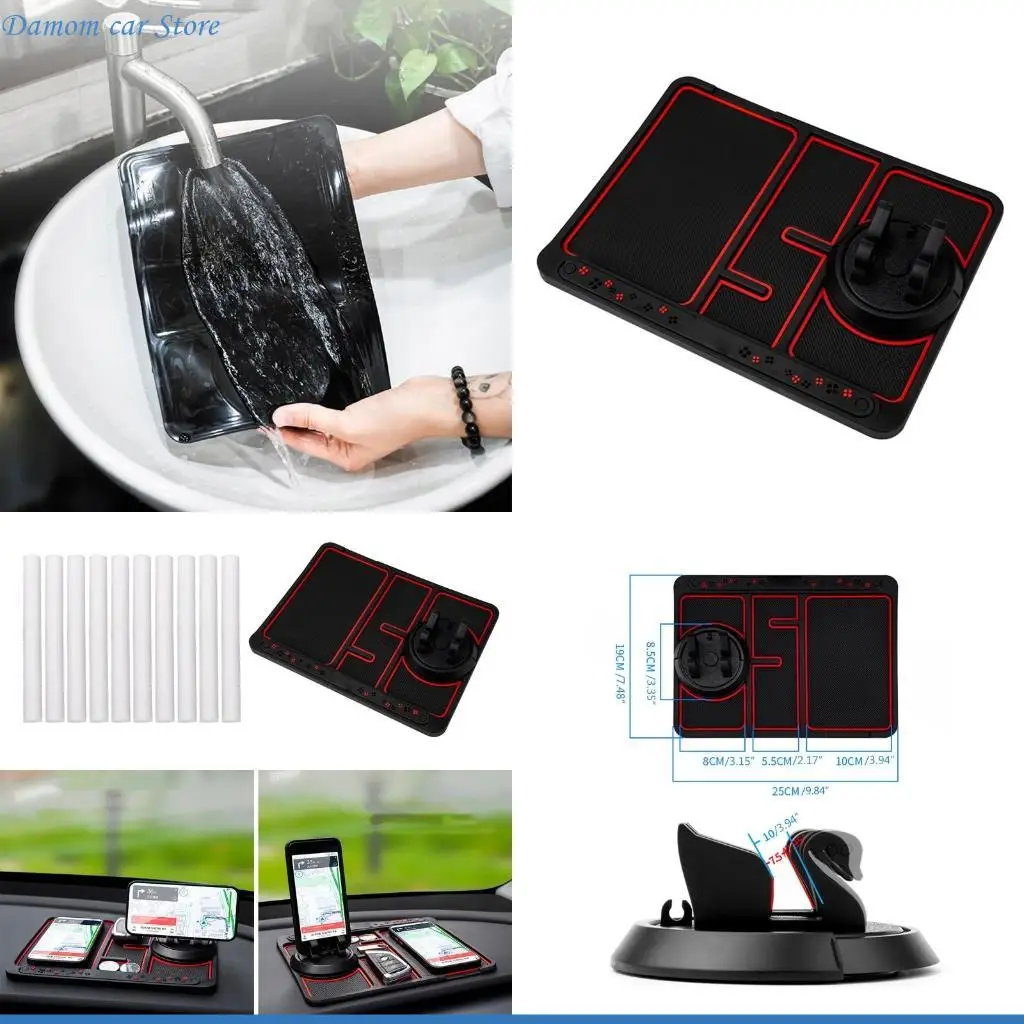 

A2UC Non-Slip Pad 4-in-1 Auto Car Universal Phone Holder with Temporary Parking Card Number Plate or 10 Aromatherapys Sticks