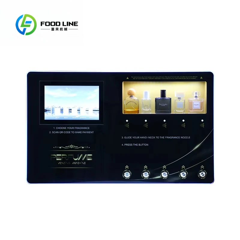 

Автоматический настенный LED-диспенсер для парфюмерии с функцией распыления и оплатой по QR-коду, на заказ, для продажи