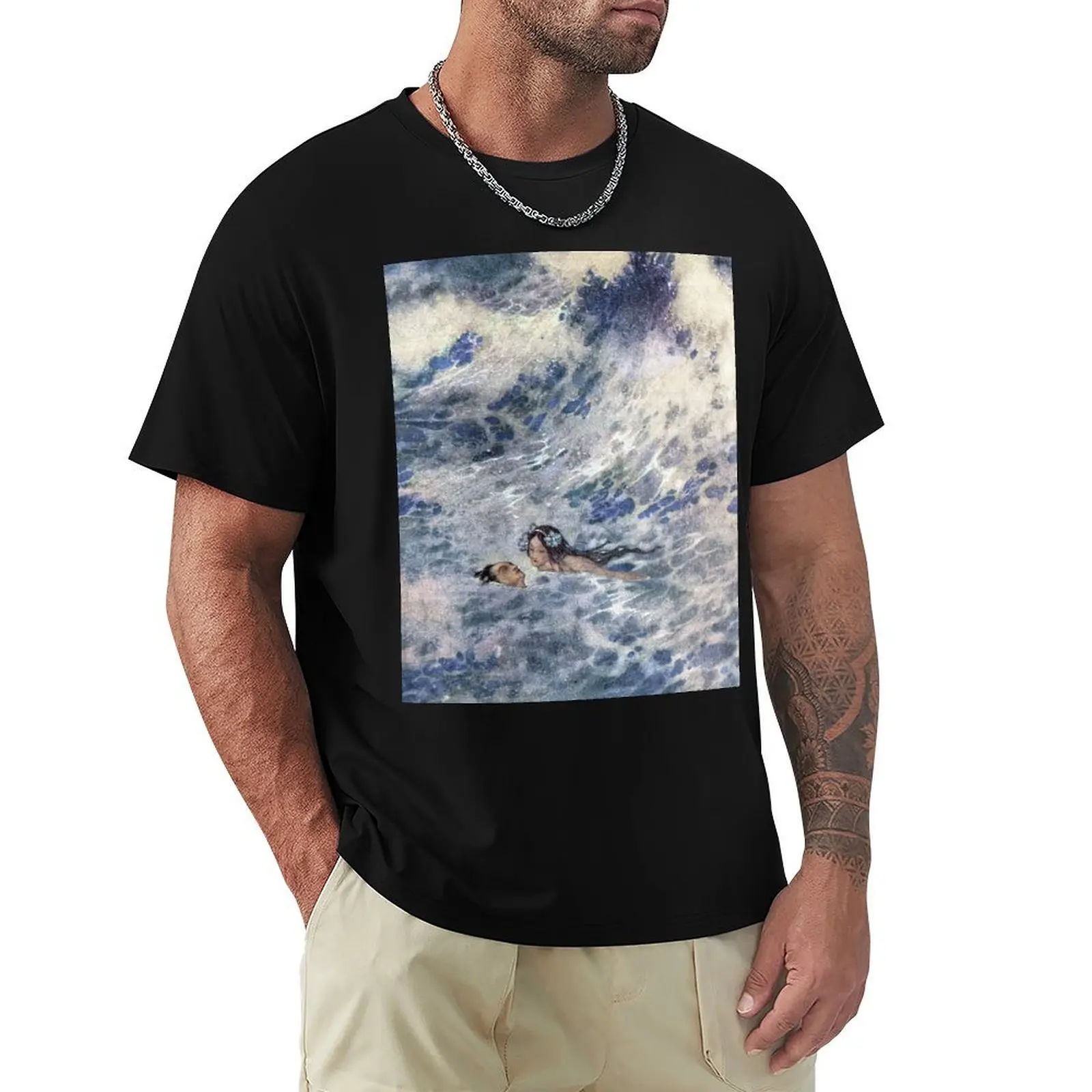 The Prince and the Mermaid by Edmund Dulac T-Shirt Lightweight Sport Basic T-Shirt