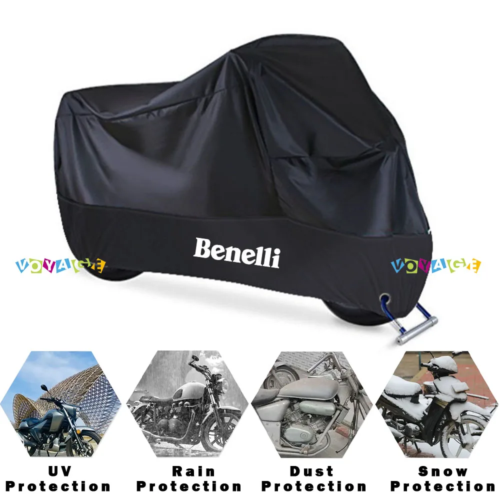 Logo For BENELLI TNT125 TNT135 502 TRK502 Motorcycle Cover Waterproof Outdoor Scooter UV Protector Dust Rain Cover Accessories