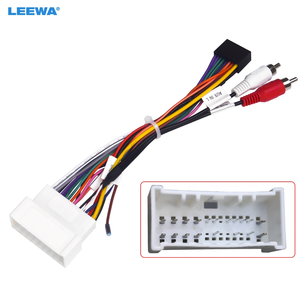 

LEEWA автомобильный аудио жгут проводов для Hyundai Elantra Santafe 04-07 послепродажного обслуживания 16-контактный CD/DVD стерео монтажный провод адаптер # 7082