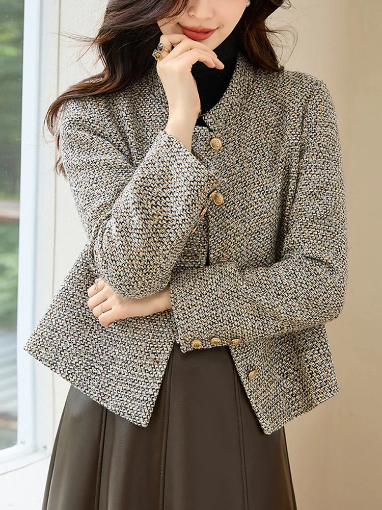 

Fashionable Short Outerwear Women's Autumn Winter Clothes 2026 Winter New Small Size Elegant Open Cardigan Top Xiang Style