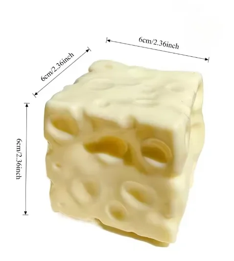 Jumbo Käsewürfel Stressball Großer Formbarer Käse-Squeeze-Ball Nicht-Springender Fidget-Spielzeug ASMR Sensorisches Anti-Stress Festival-Geschenk – Detail 11