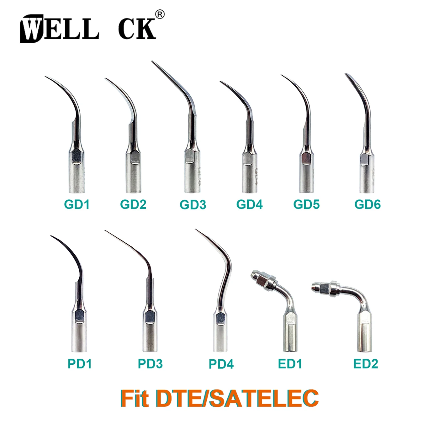 

WELL CK 1pc Dental Ultrasonic Scaler Tip Scaling Periodontics Endodontics Fit SATELEC DTE Ultrasonic Scalers