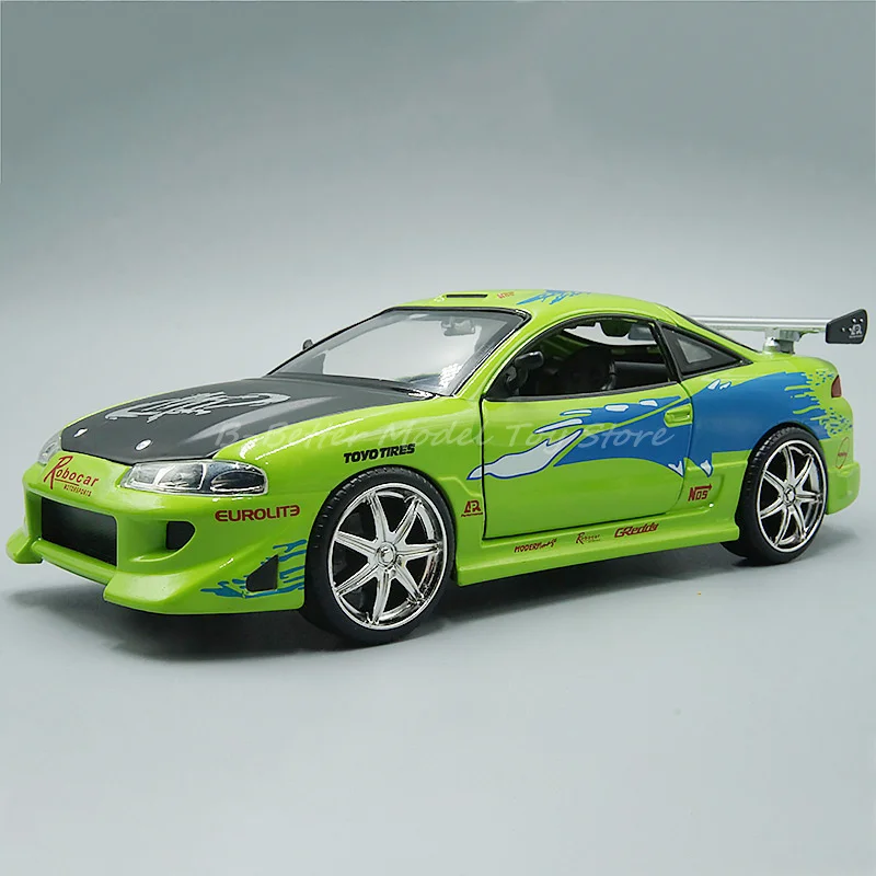 1:24 Diecast Car Model Toy Brian\'s Eclipse Miniature Vehicle Replica Collector Edition