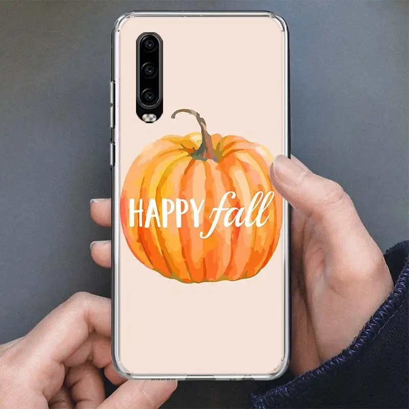 Pumpkin Happy Fall Holiday Phone Case For Huawei P30 P40 P50 P20 Pro P10 Lite Mate 20 30 40 10 P30Lite Soft Cover Silicone Shell