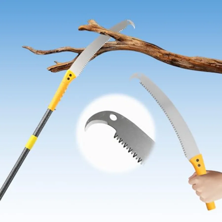 

Pole Saw Manual Adjustable - 2-in-1 Tree Trimming Tool with Steel Blade Lightweight Pruning Saw for Forestry Yard Garden Patio