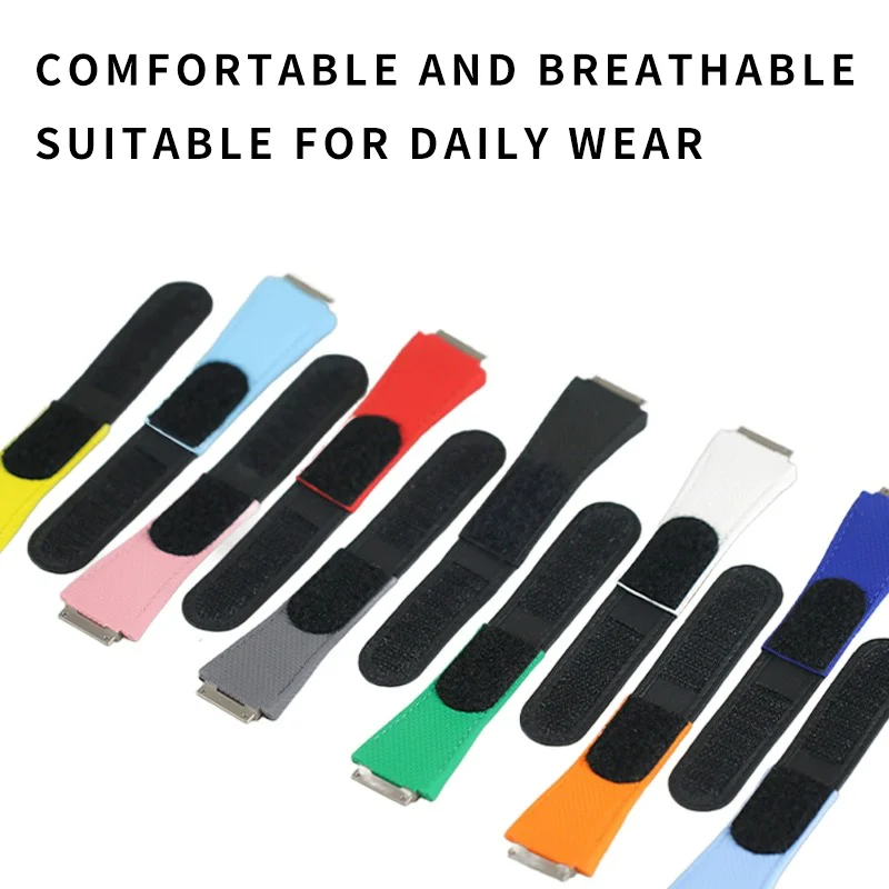 FOR RICHARD MILLE RM011 RM030  RM005 SERIES   FKM VELCRO RUBBER  WATCH STRAPS