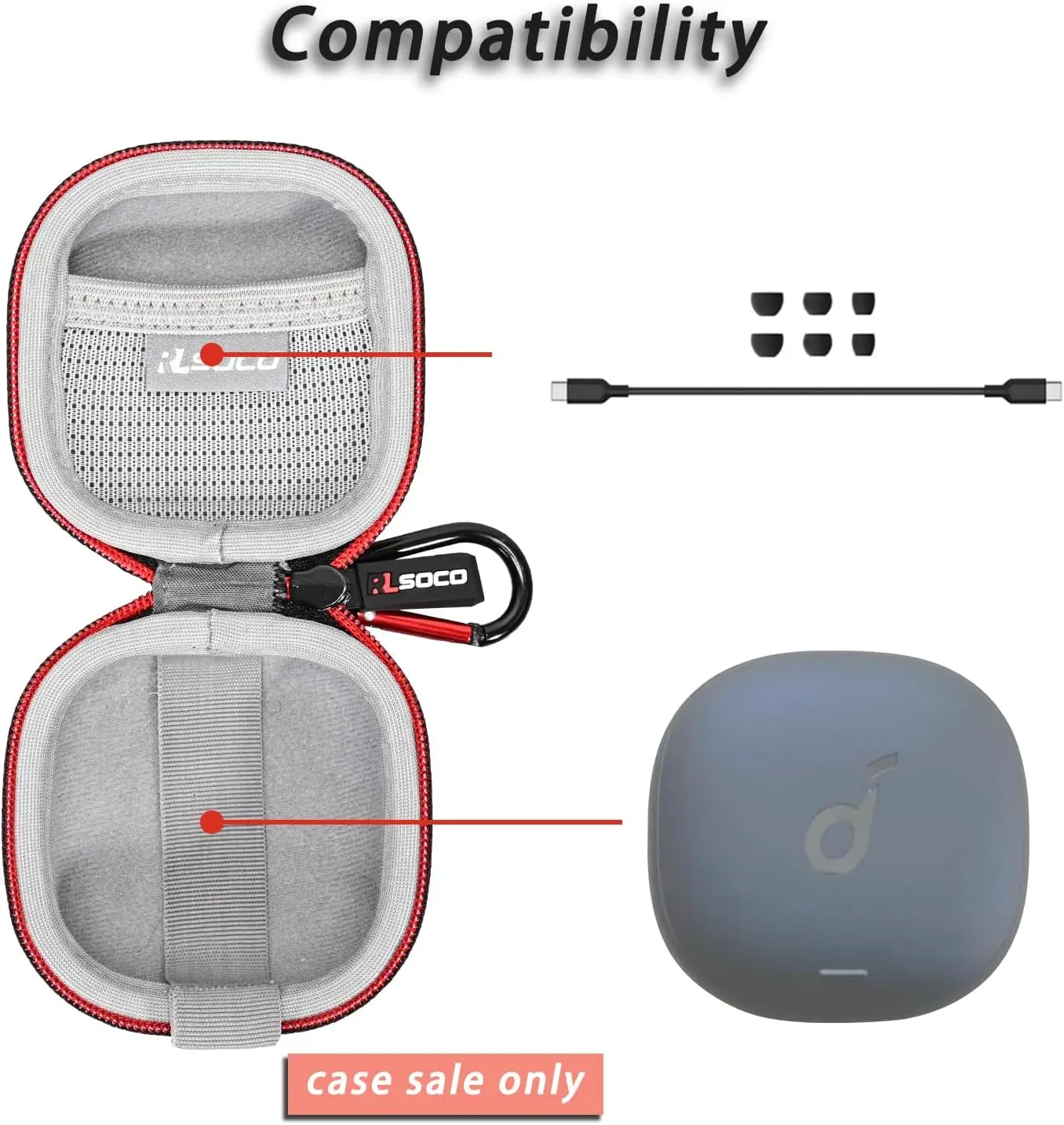 Anker Soundcore Liberty Air 2 Pro/Soundcore Liberty 4 용 하드 케이스, 트루 무선 액티브 노이즈 캔슬링 이어버드, 액세서리에 적합