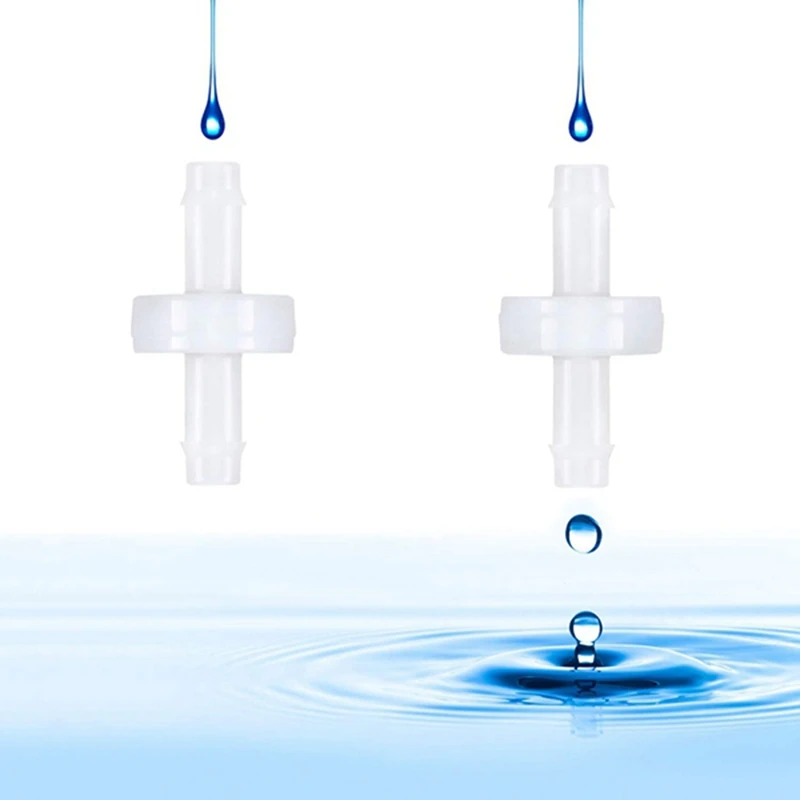 5Pcs Check Valve PVDF Wear-Resistant One-Way Check Valve For Fuel Gas Liquid Air 1/4 Inch 6 Mm