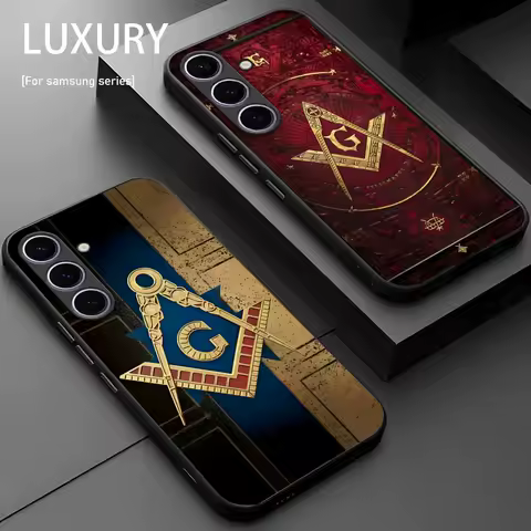 Freemasonry LOOG pattern Hot Phone Case For Samsung Galaxy S25 S24 S23 S22 S21 S20 Plus Ultra Note20 Soft Black