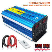 6000W Peak Pure Sine Wave Solar Power Inverter Car Inverter Wireless Remote Control LED Display Inverter Inversor 12V/24V 220V