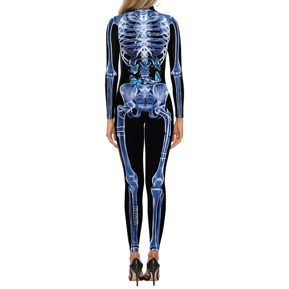 Halloween zabawny kombinezon Catsuit body z długim rękawem mężczyźni kobiety drukowanie 3D przebranie na karnawał przyjęcie świąteczne szalik przebranie