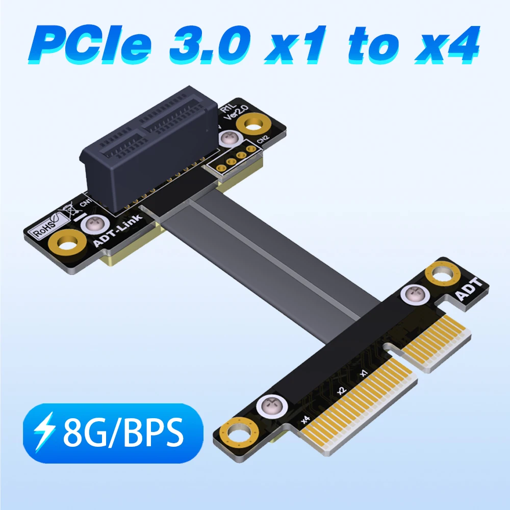 

PCI-E X4 to X1 extension cord is transferred to the extension cord 4x PCIe3.0 PCIe3.0x1 Signal connection gen3 8G/bps