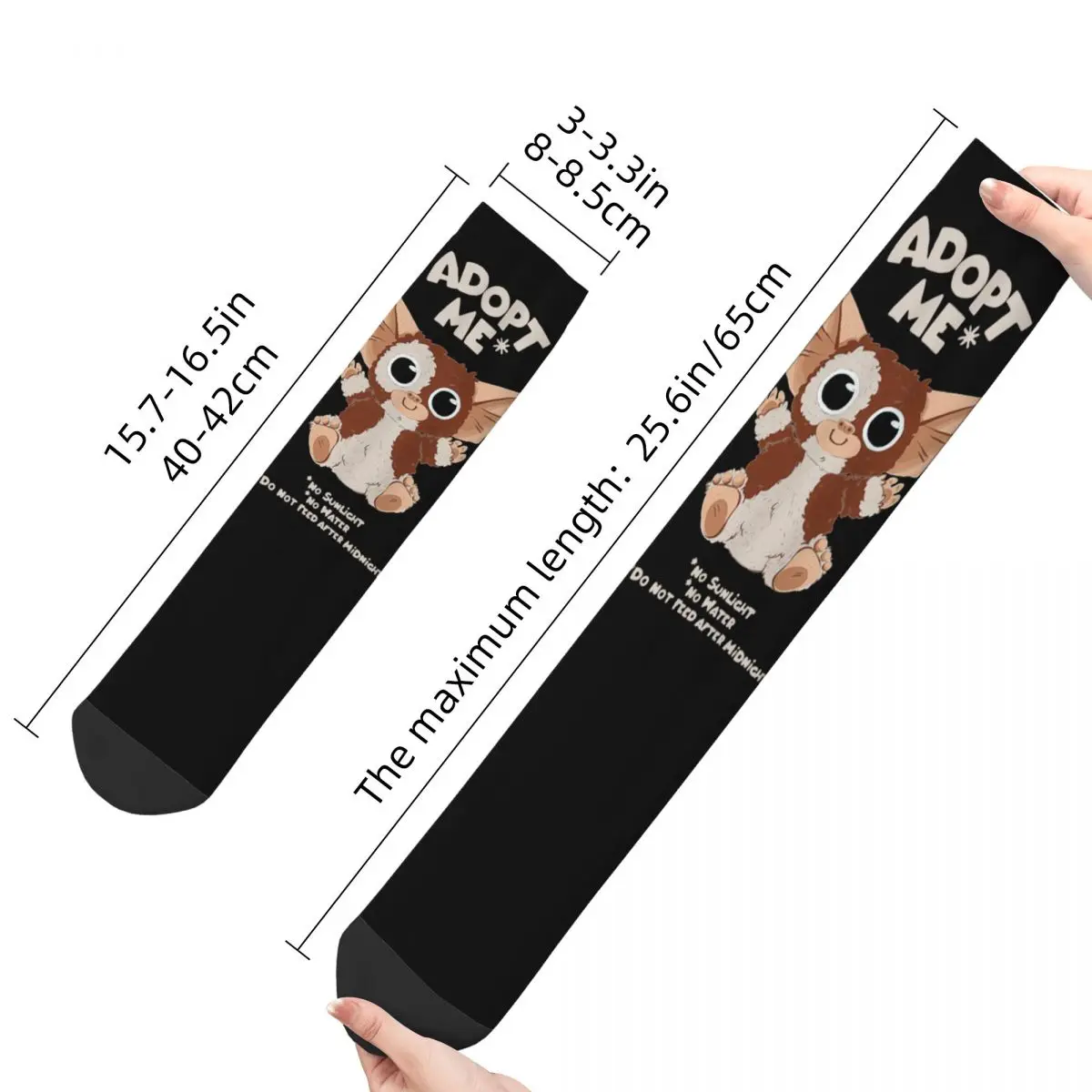 Retro Cute Gremlins Monster Skateboard Socks Mogwai Gremlin Gizmo 80s Movie Polyester Middle Tube Socks for Women Men Non-slip