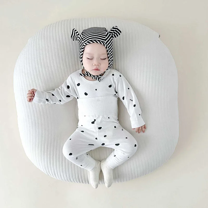 Pyjama d'automne pour bébés de 0 à 4 ans, vêtements de maison imprimés de dessins animés, 2 pièces, taille haute, Protection du ventre, vêtements de sommeil pour nourrissons garçons