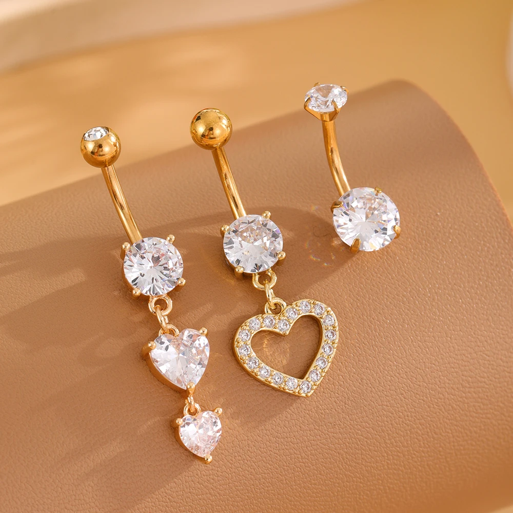 3-5pcs Mixed-Style Sets Dangle Belly Button Rings