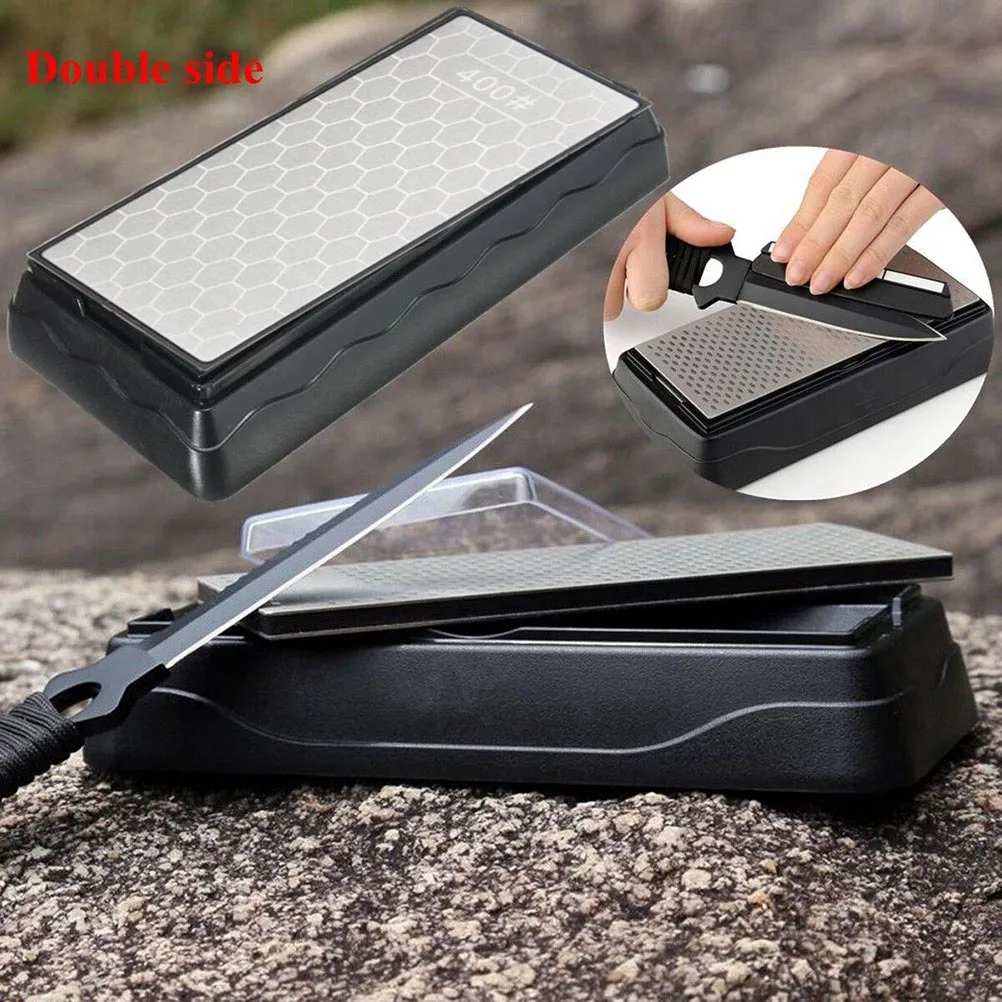 شكل قرص العسل 4001200 حجر شحذ الماس مزدوج الجوانب متين وآمن للمطبخ للاستخدام الخارجي حجر مبراة #2