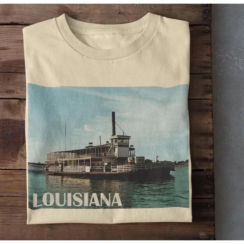 Louisiana T Shirt Ferry Boat LA Travel SweaT Trip Retro Girls Groups