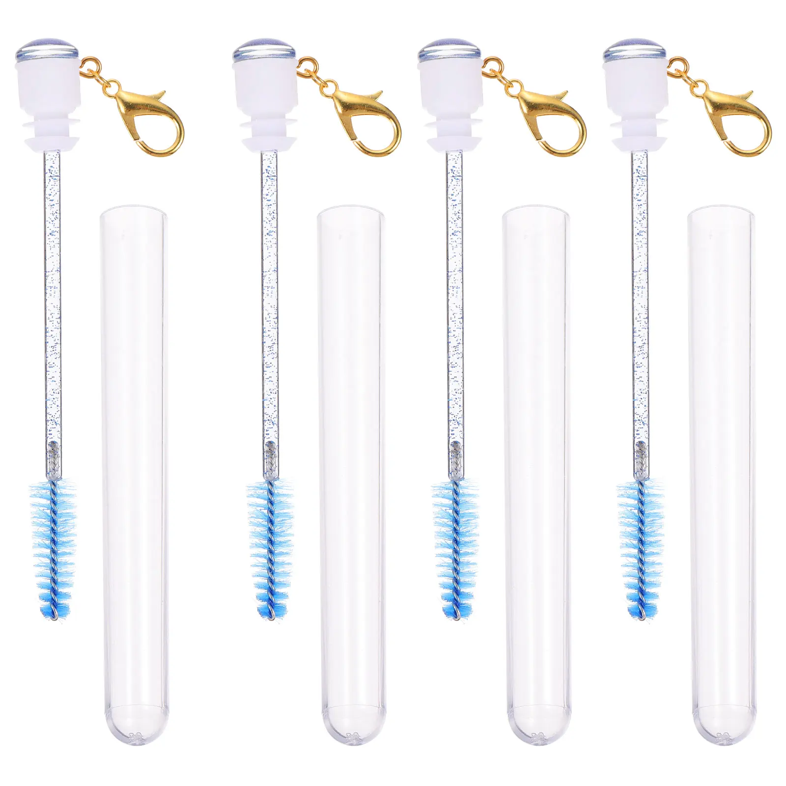 

4pcs Empty Mascara Tubes Eyelash Brush W Portable Container Women Long Lasting Travel Eyebrow Lash Comb Makeup Beginner Daily
