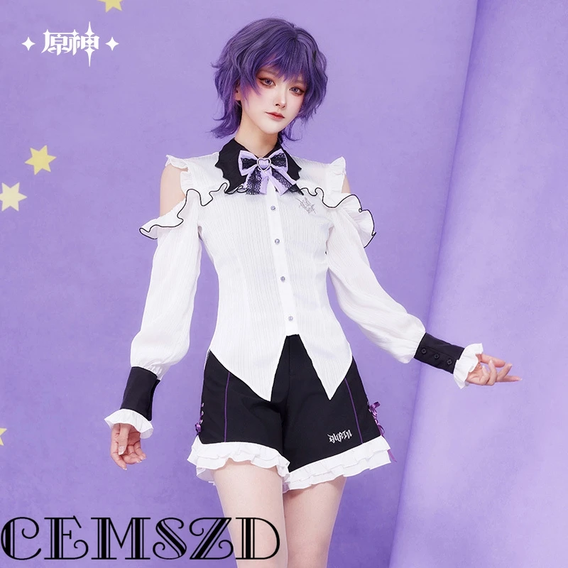 

[Genuine] Game Genshin Impact Durin Theme: Impressions Collection | Long-Sleeve Off-the-Shoulder Shirt Anime Cartoons Costume