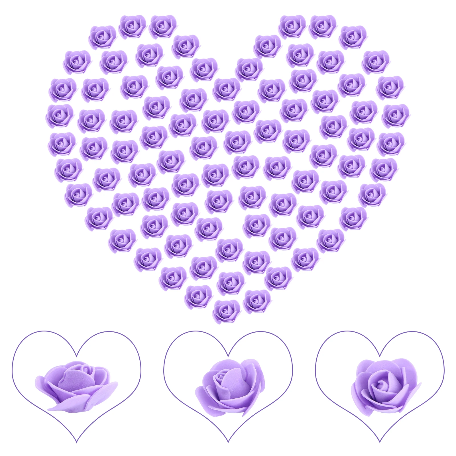 

100Pcs Simulated Rose Heads 3.5cm Lifelike Artificial Roses for Wedding Reception Party Favors Home Romantic Ambiance Decor