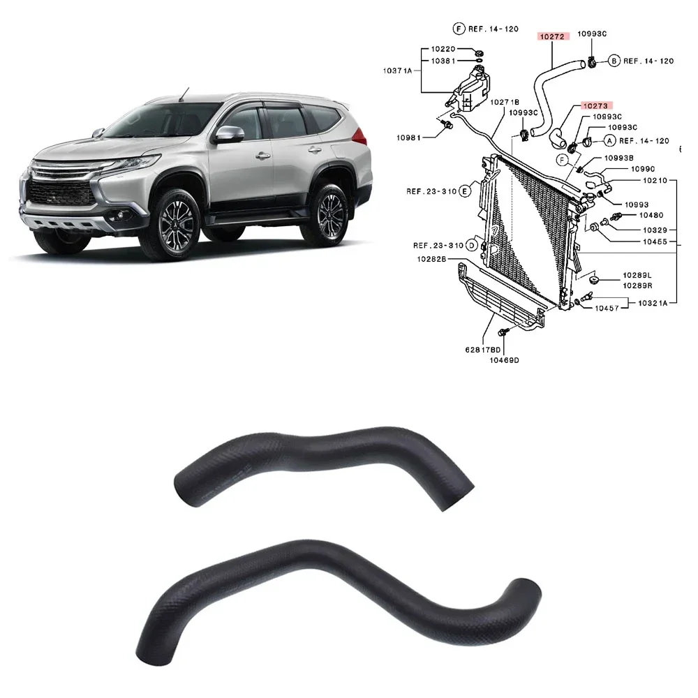 1 or 2 Piece Radiator Upper or Lower Hose for Pajero Sport KL KS Tank Coolant Pipe for Triton L200 KL 4N15 1370A963 1370A961