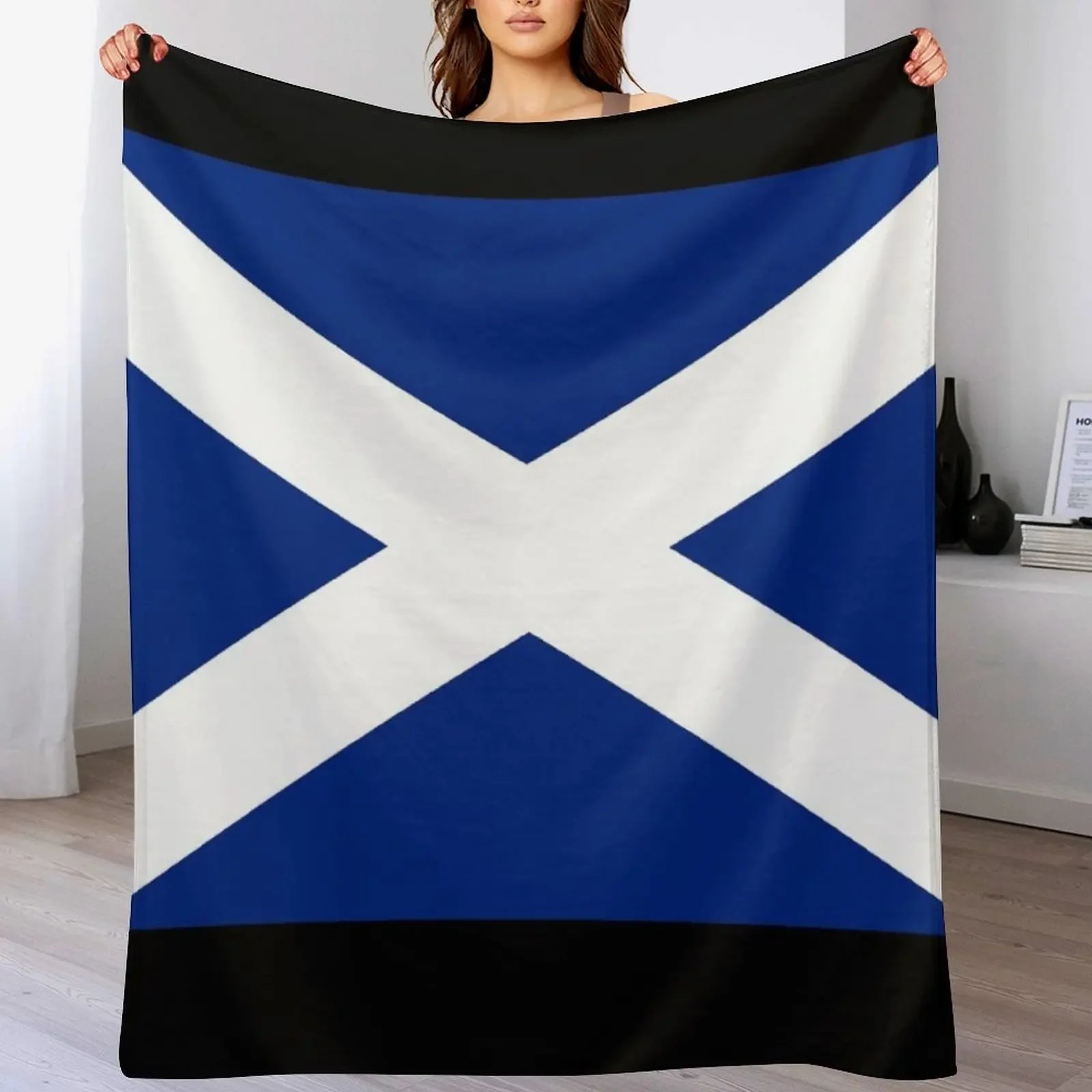 BIG St Andrew's Cross - Scottish Flag T-Shirt Bedspread Duvet Throw Blanket Reusable Durable Soft Blanket for All Seasons