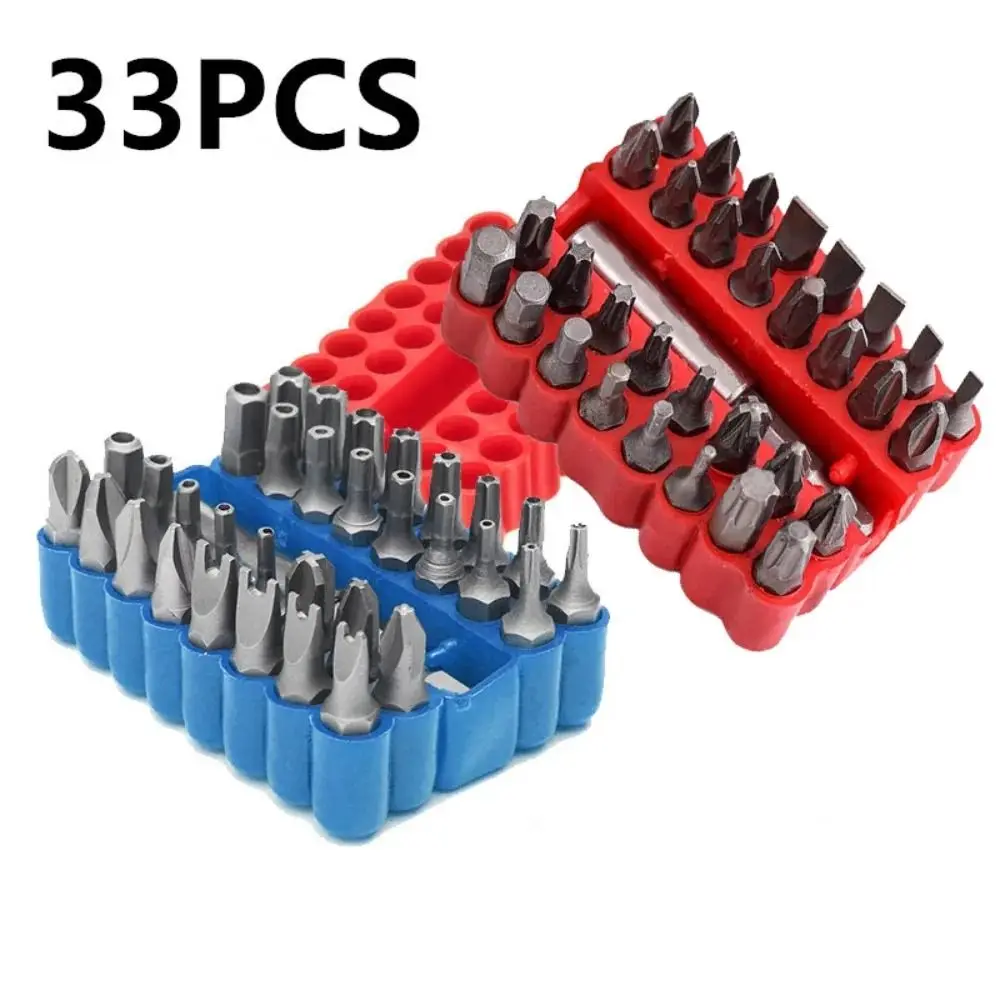 33Pcs/Set High Hardness Screwdriver Bits Set Durable Wear-resistant Magnetic Screwdriver Bits Waterproof Anti-slip Batch Heads