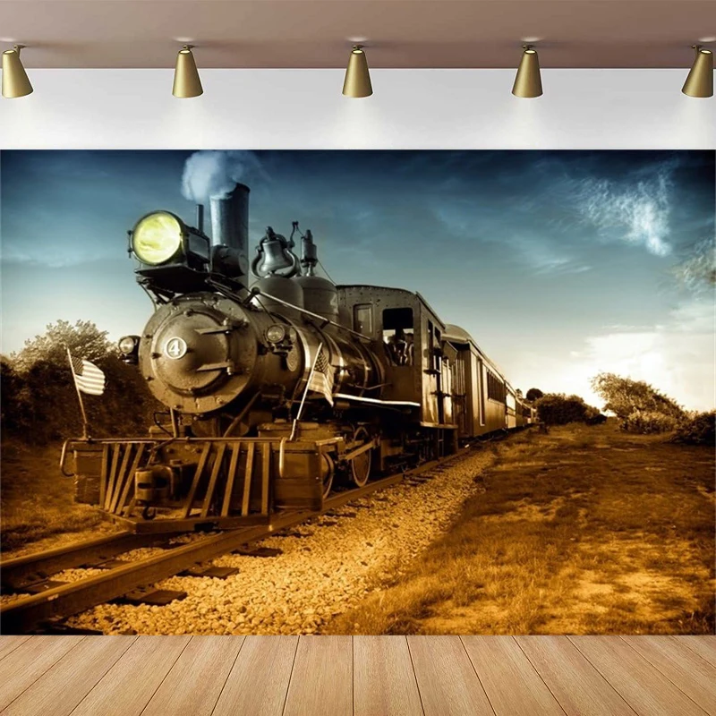 

Фон для фотосъемки старого поезда, локомотива, винтажный фон с паровым двигателем, поезд, железная дорога, портрет, ностальгия, фотосессия, студия