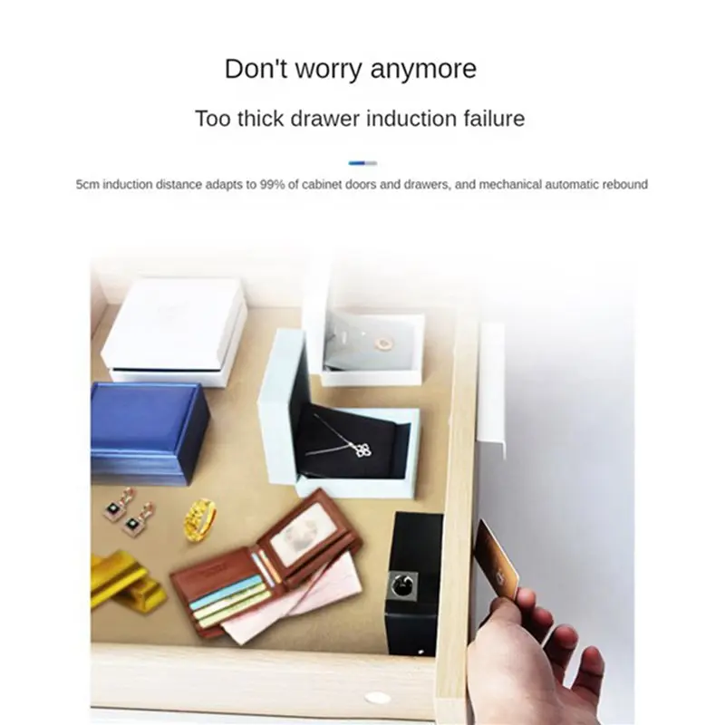 【FEEL THE DIFFERENCE 】2X Smart Wood Door Lock Keyless Invisible Electronic Lock IC Card Ttlock App Unlock Cabinet Locker Furnitu