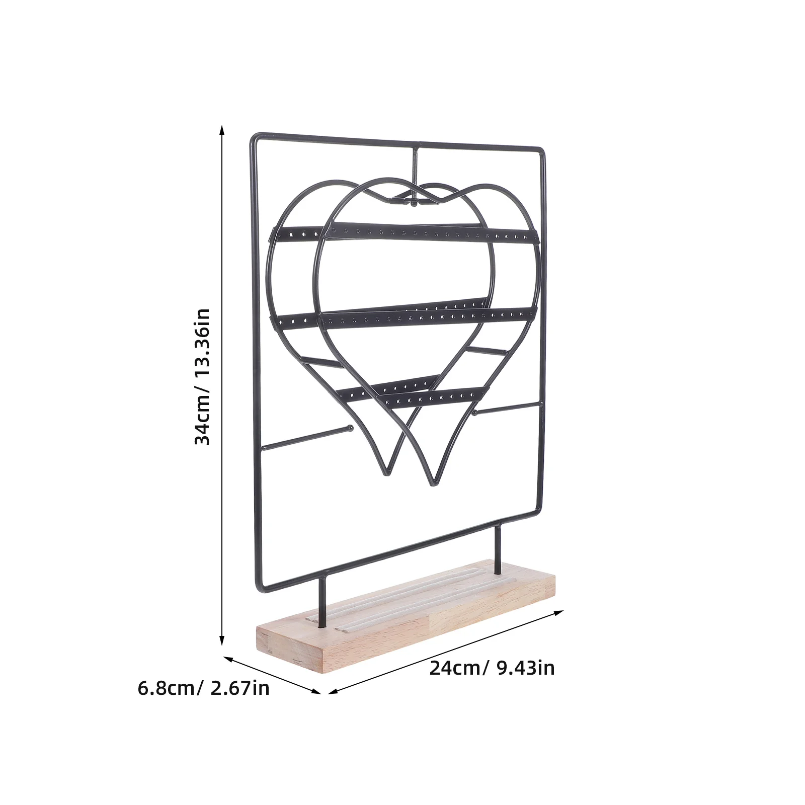 Rotating Jewelry Stand Black Metal Earring Display Holder 360 Degree Turntable Organizer For Necklace Studs Iron Rotating