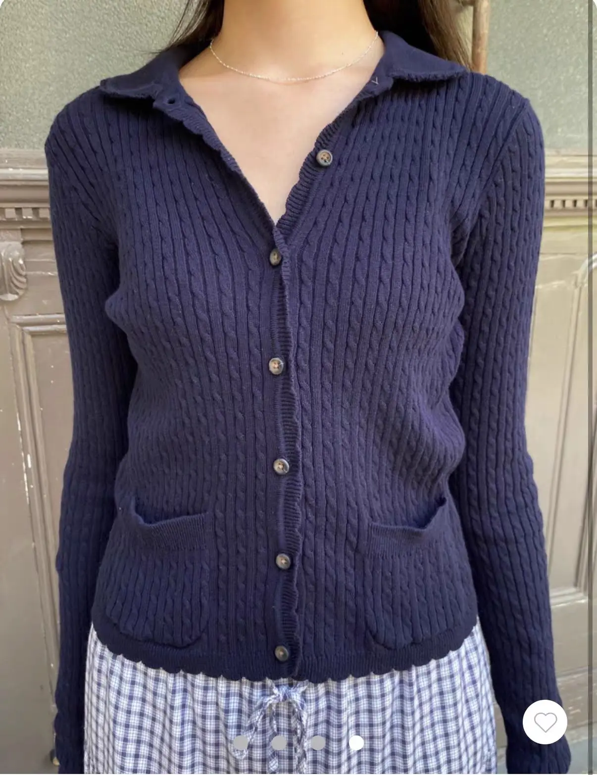 

Темно-синий свитер с карманами и цветочным принтом, кардиган, женский осенний однобортный тонкий свитер с лацканами и длинными рукавами, темно-синие винтажные укороченные топы